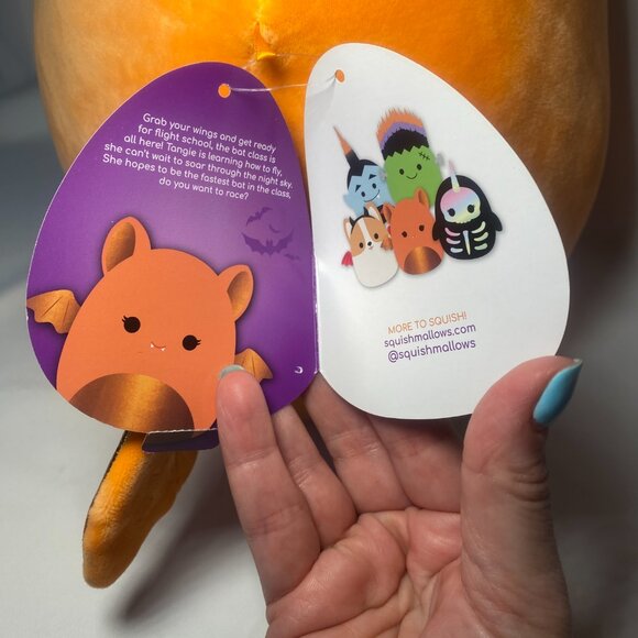 Squishmallows Tangie the Orange Bat 12in Soft Plush Metallic Halloween NWT - Picture 8 of 11